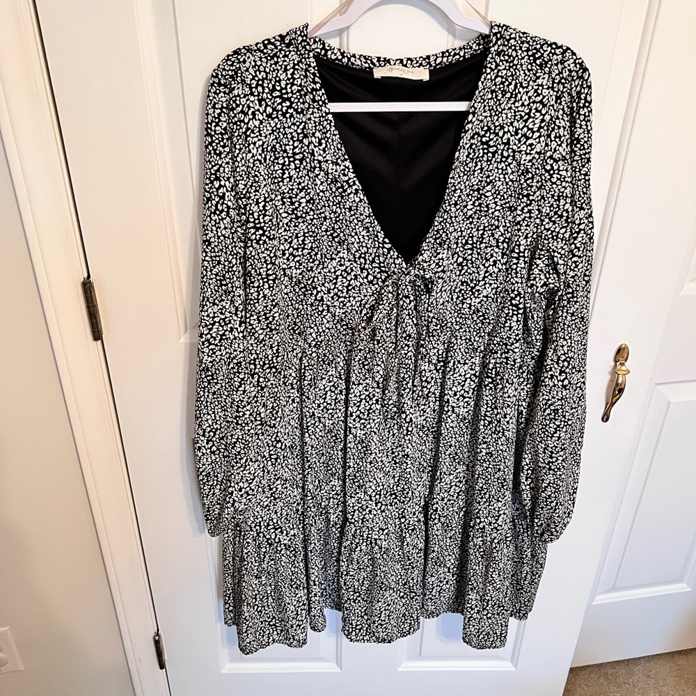 Black and White Patterned Dress